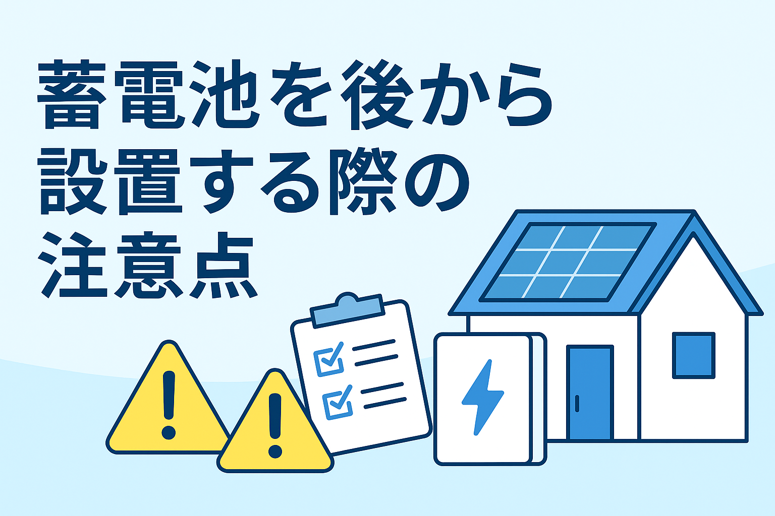 【知らないと後悔】蓄電池を後から設置する際の注意点とベストなタイミング