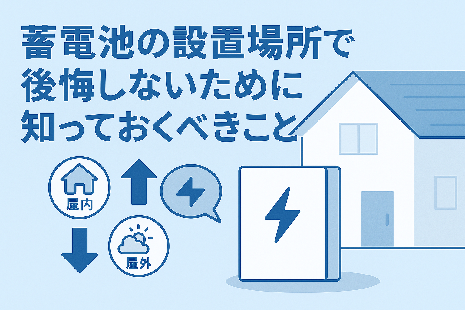 【室内？屋外？】蓄電池の設置場所で後悔しないために知っておくべきこと