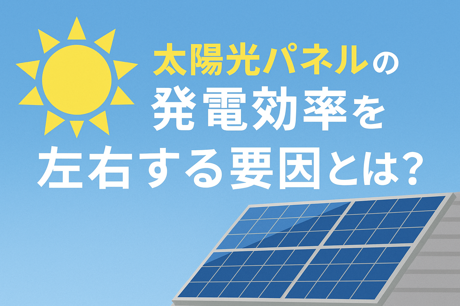 太陽光パネルの発電効率を左右する要因とは？