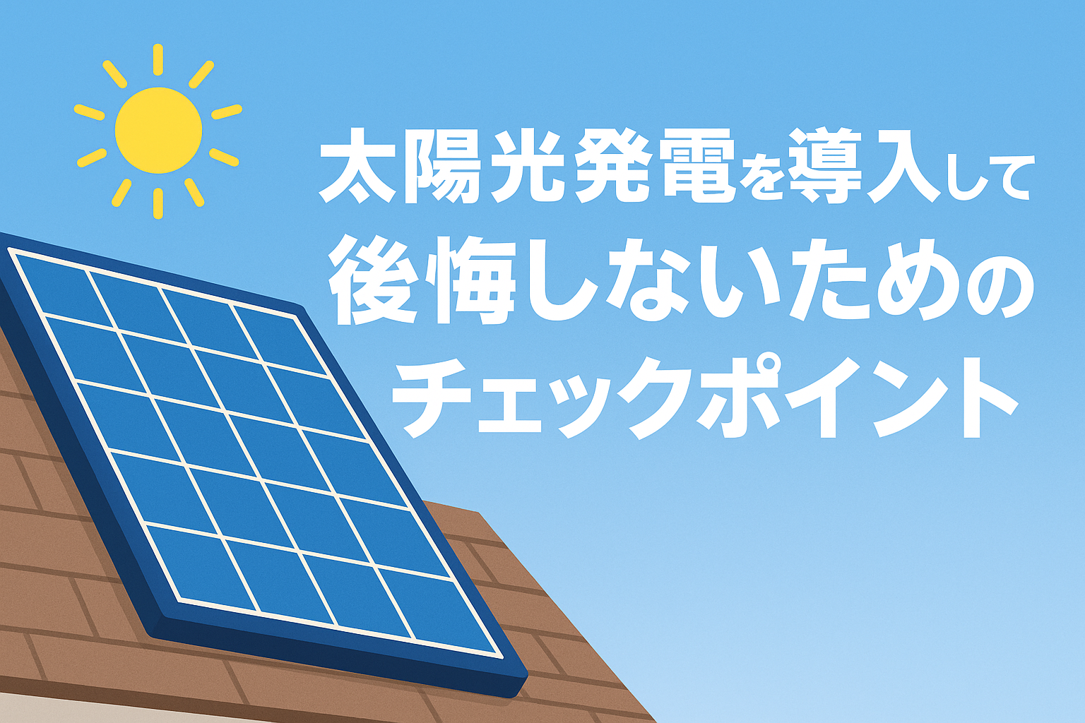 太陽光発電を導入して後悔しないためのチェックポイント