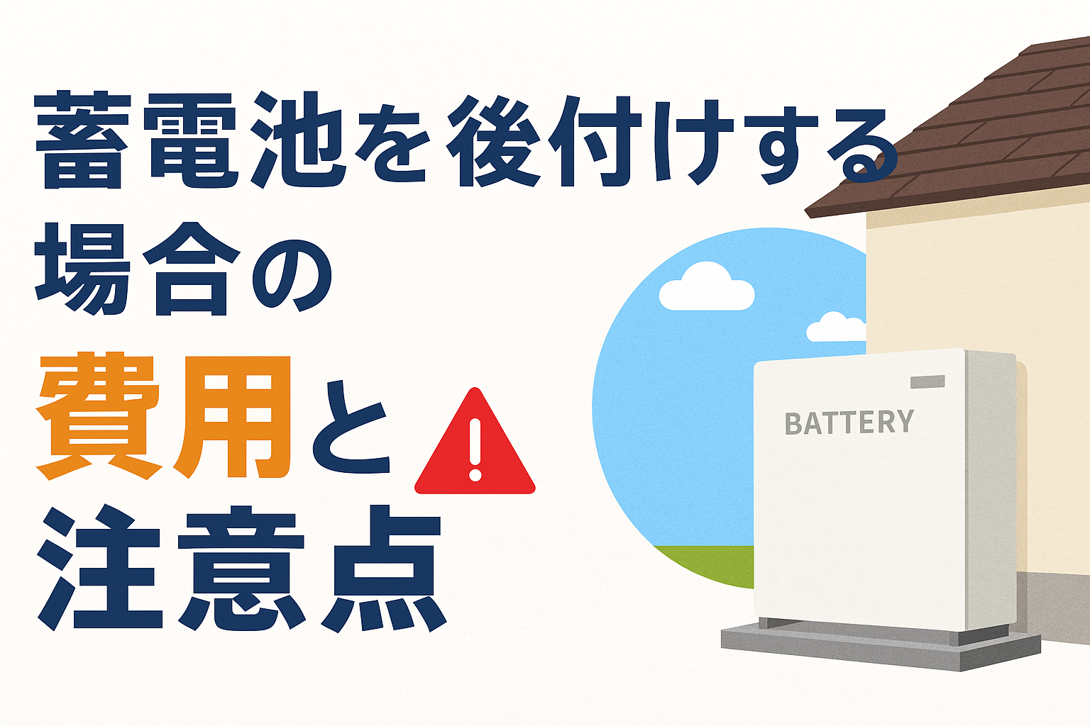 蓄電池を後付けする場合の費用と注意点