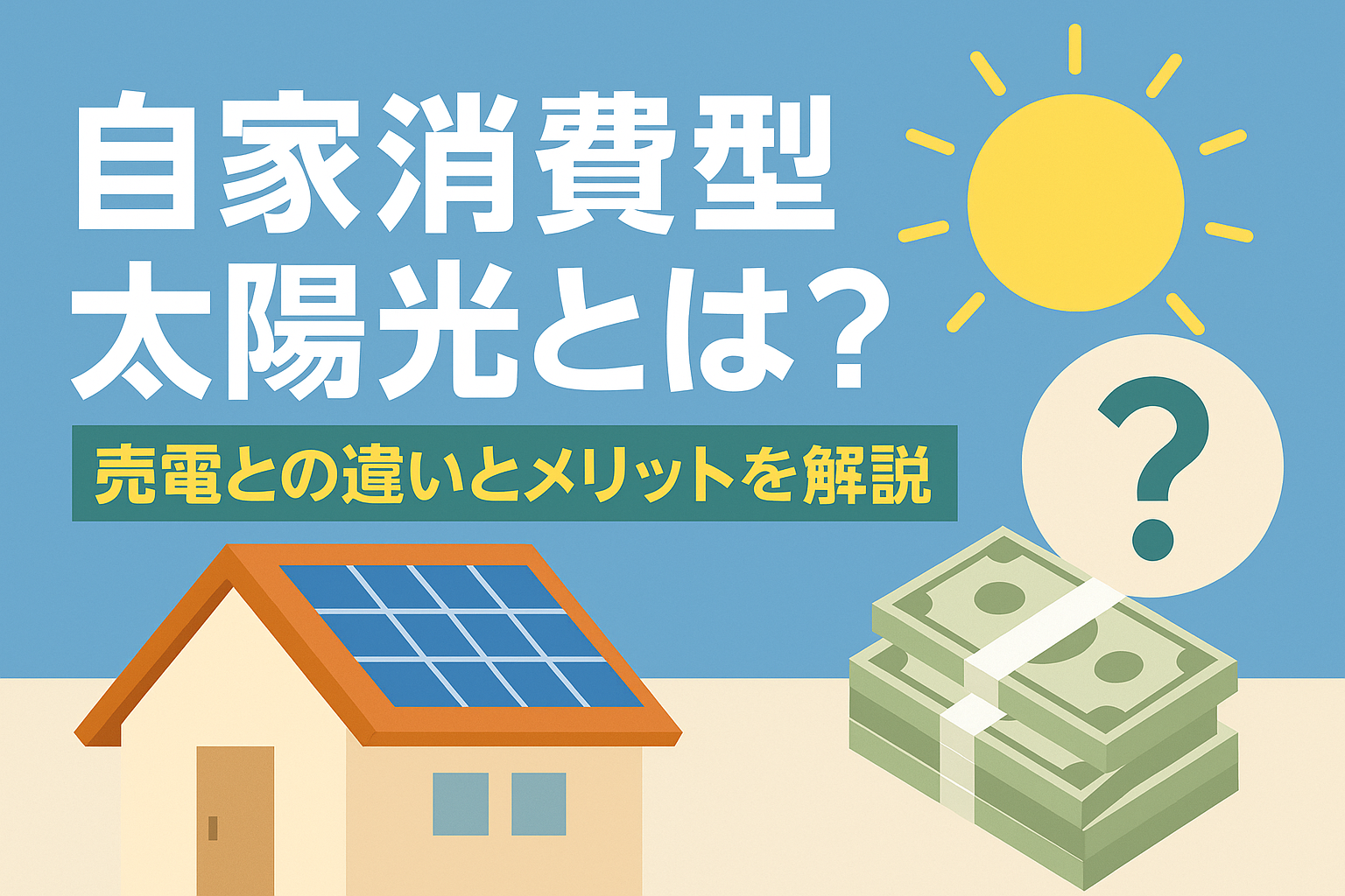 自家消費型太陽光とは？売電との違いとメリットを解説