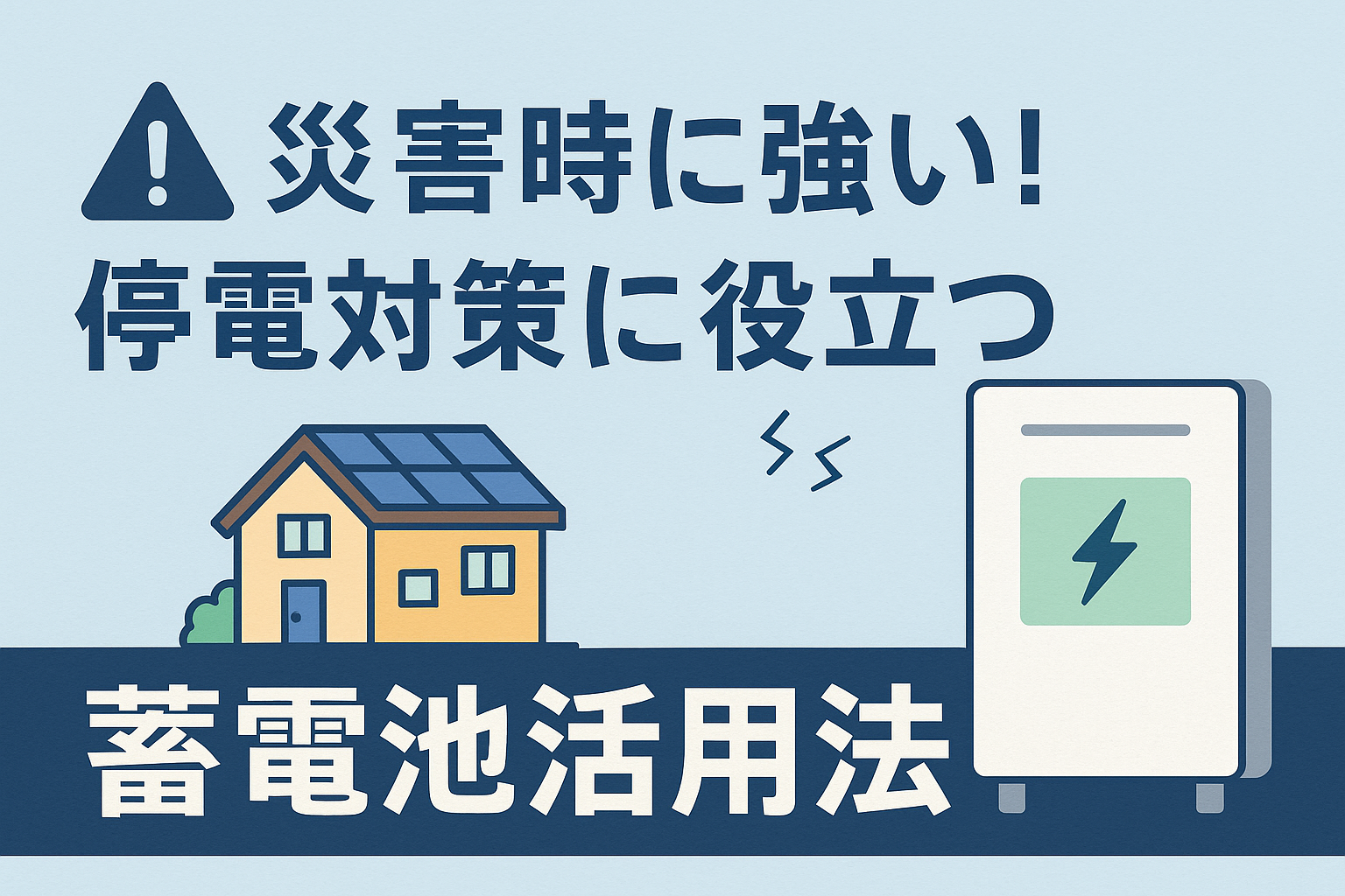 災害時に強い！停電対策に役立つ蓄電池活用法