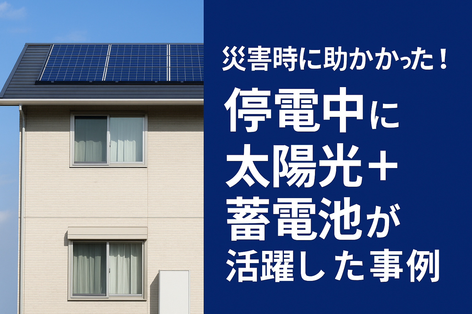 災害時に助かった!停電中に太陽光+蓄電池が活躍した事例