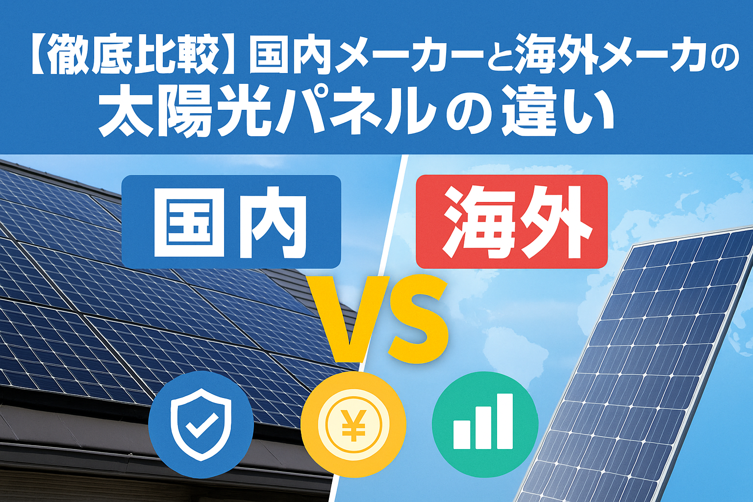 【徹底比較】国内メーカーと海外メーカーの太陽光パネルの違い