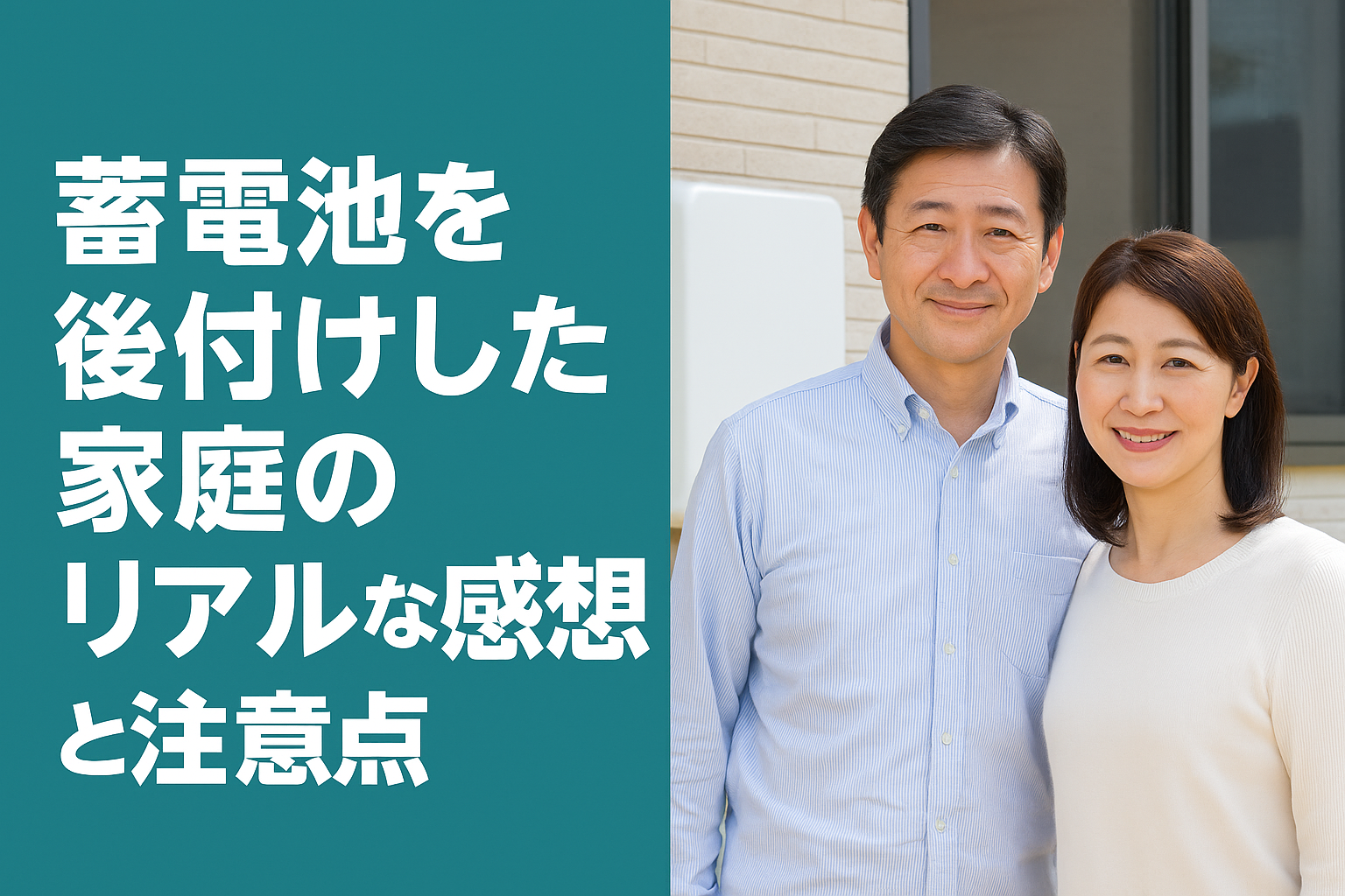 蓄電池を後付けした家庭のリアルな感想と注意点