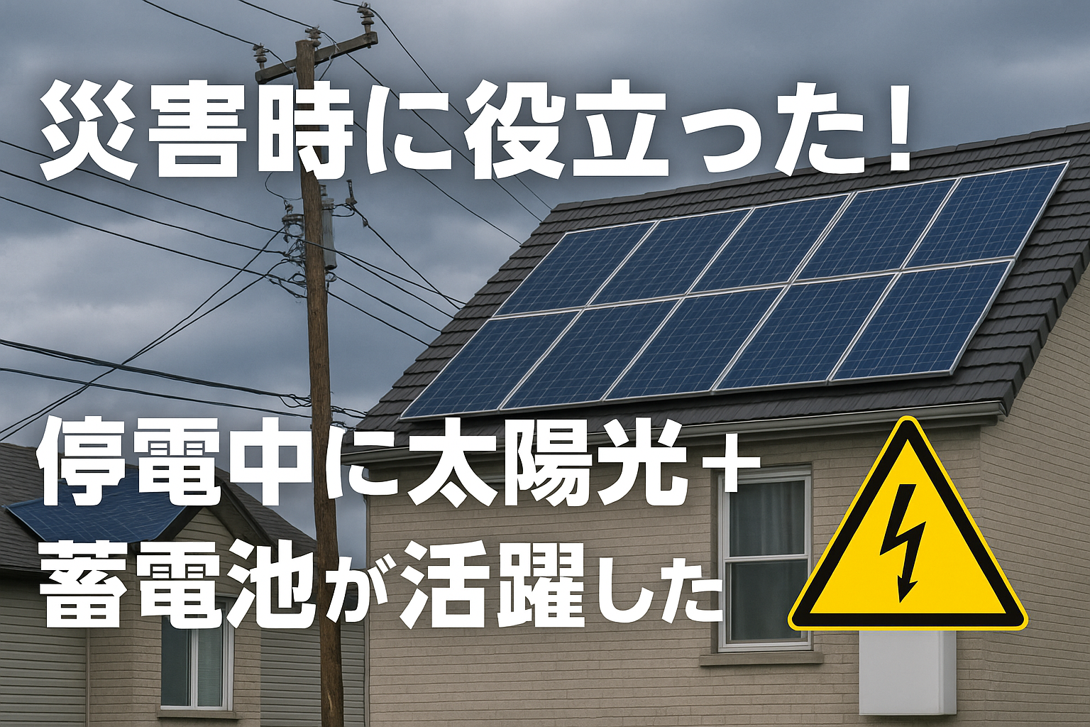 災害時に役立った！停電中に太陽光＋蓄電池が活躍した事例