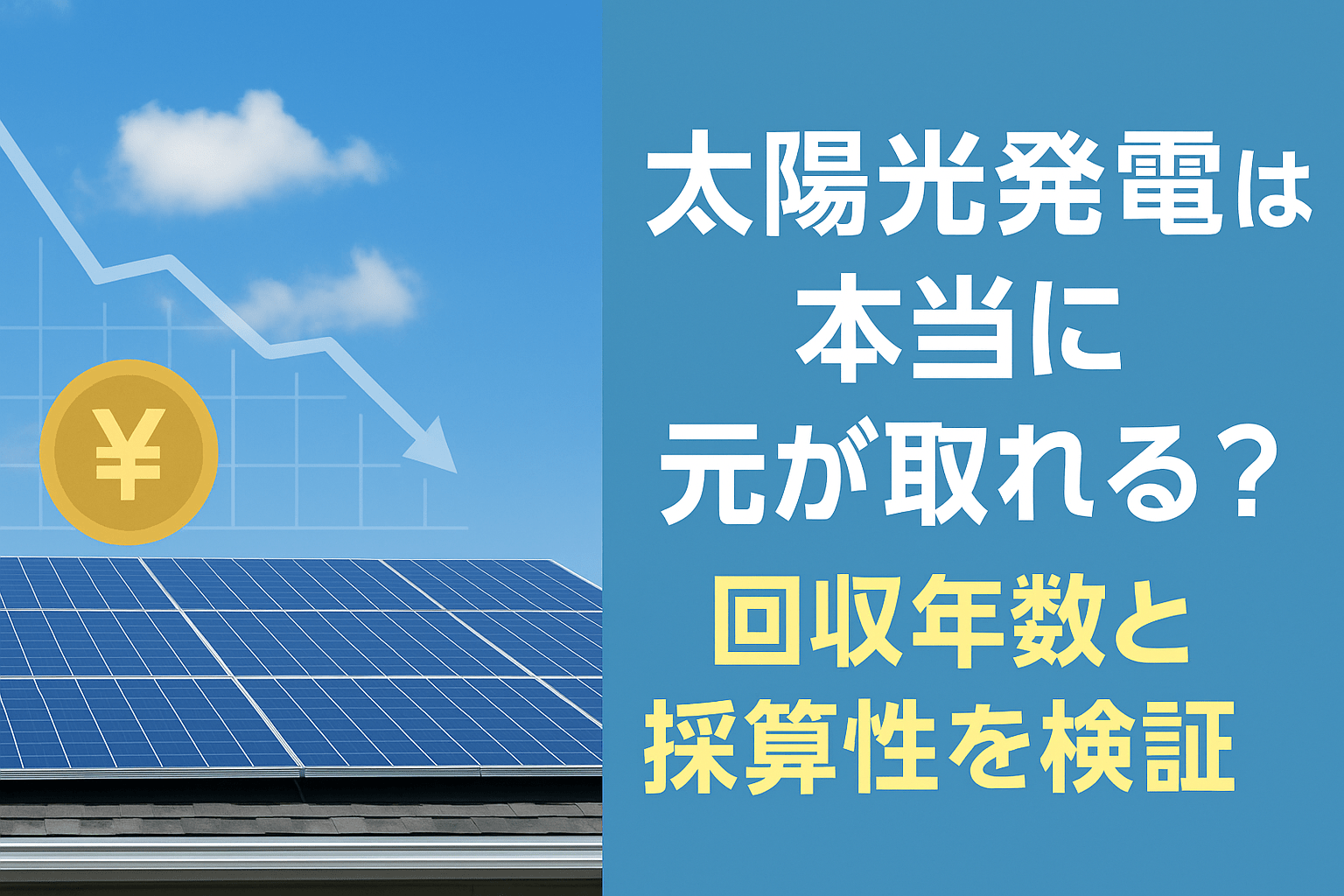 太陽光発電は本当に元が取れる？回収年数と採算性を検証