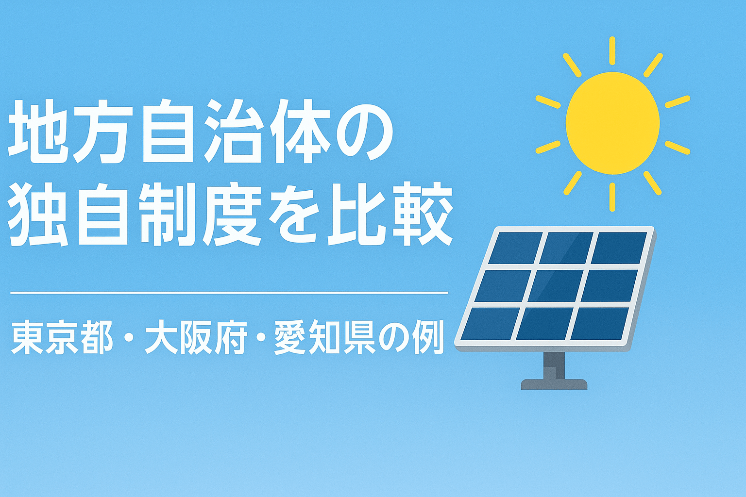 地方自治体の独自制度を比較｜東京都・大阪府・愛知県の例