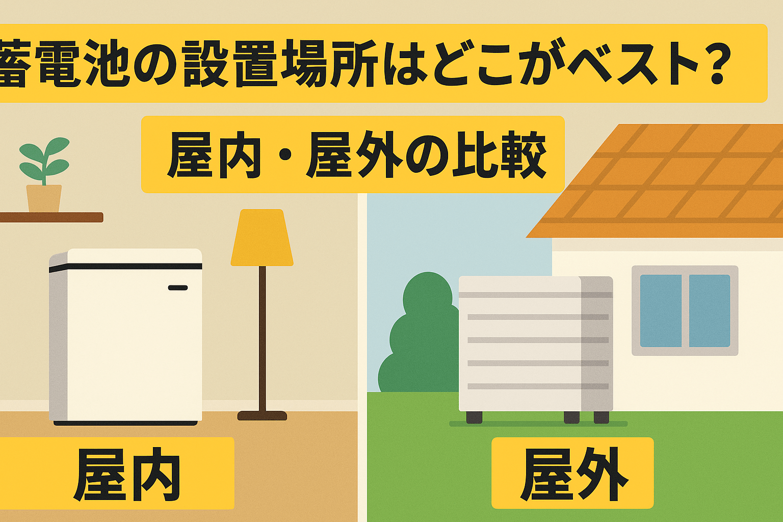 蓄電池の設置場所はどこがベスト？屋内・屋外の比較
