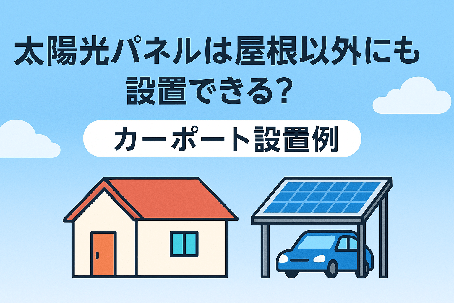 太陽光パネルは屋根以外にも設置できる？カーポート設置例