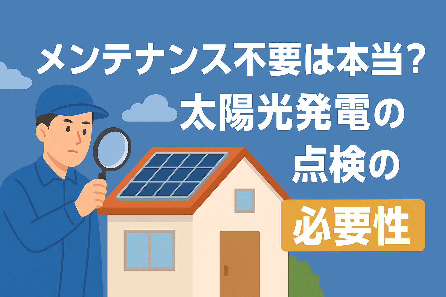 メンテナンス不要は本当？太陽光発電の点検の必要性